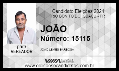 Candidato JOÃO 2024 - RIO BONITO DO IGUAÇU - Eleições