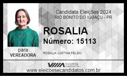 Candidato ROSALIA 2024 - RIO BONITO DO IGUAÇU - Eleições