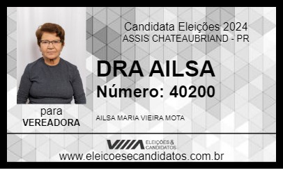 Candidato DRA AILSA 2024 - ASSIS CHATEAUBRIAND - Eleições