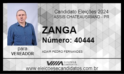 Candidato ZANGA 2024 - ASSIS CHATEAUBRIAND - Eleições