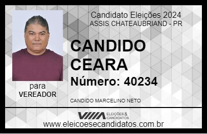 Candidato CANDIDO CEARA 2024 - ASSIS CHATEAUBRIAND - Eleições