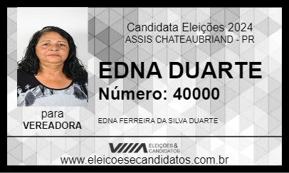 Candidato EDNA DUARTE 2024 - ASSIS CHATEAUBRIAND - Eleições