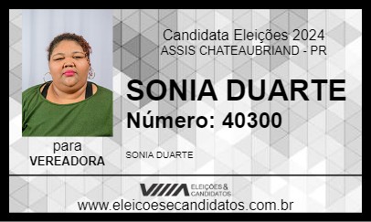 Candidato SONIA DUARTE 2024 - ASSIS CHATEAUBRIAND - Eleições