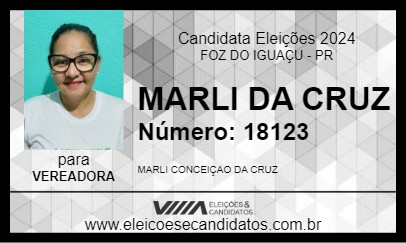 Candidato MARLI DA CRUZ 2024 - FOZ DO IGUAÇU - Eleições