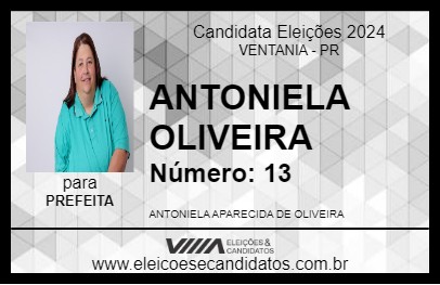 Candidato ANTONIELA OLIVEIRA 2024 - VENTANIA - Eleições