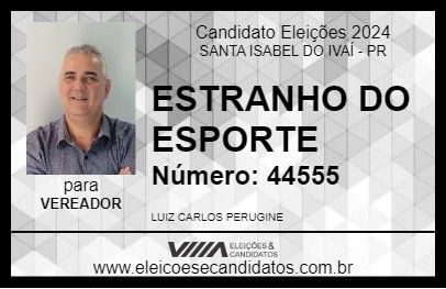 Candidato ESTRANHO DO ESPORTE 2024 - SANTA ISABEL DO IVAÍ - Eleições