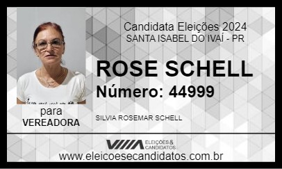 Candidato ROSE SCHELL 2024 - SANTA ISABEL DO IVAÍ - Eleições