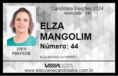 Candidato ELZA MANGOLIM 2024 - MARUMBI - Eleições