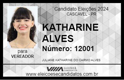 Candidato KATHARINE ALVES 2024 - CASCAVEL - Eleições