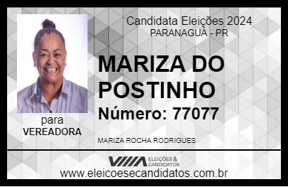 Candidato MARIZA DO POSTINHO 2024 - PARANAGUÁ - Eleições