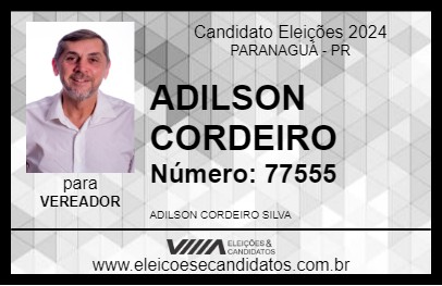 Candidato ADILSON CORDEIRO 2024 - PARANAGUÁ - Eleições