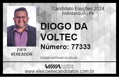 Candidato DIOGO DA VOLTEC 2024 - PARANAGUÁ - Eleições