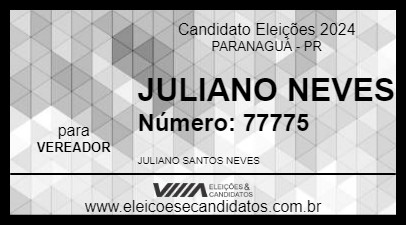 Candidato JULIANO NEVES 2024 - PARANAGUÁ - Eleições