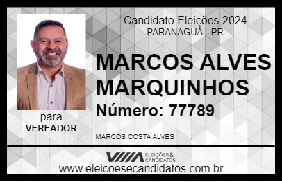 Candidato MARCOS ALVES MARQUINHOS 2024 - PARANAGUÁ - Eleições