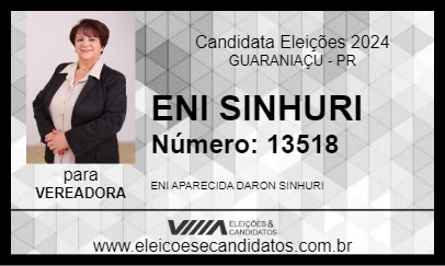 Candidato ENI SINHURI 2024 - GUARANIAÇU - Eleições