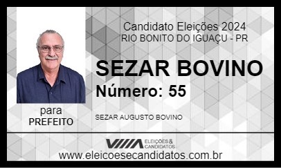 Candidato SEZAR BOVINO 2024 - RIO BONITO DO IGUAÇU - Eleições