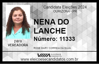 Candidato NENA DO LANCHE 2024 - OURIZONA - Eleições