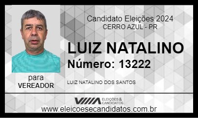 Candidato LUIZ NATALINO 2024 - CERRO AZUL - Eleições