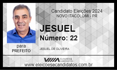 Candidato JESUEL 2024 - NOVO ITACOLOMI - Eleições