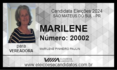 Candidato MARILENE 2024 - SÃO MATEUS DO SUL - Eleições