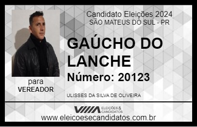 Candidato GAÚCHO DO LANCHE 2024 - SÃO MATEUS DO SUL - Eleições