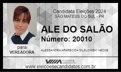 Candidato ALE DO SALÃO 2024 - SÃO MATEUS DO SUL - Eleições