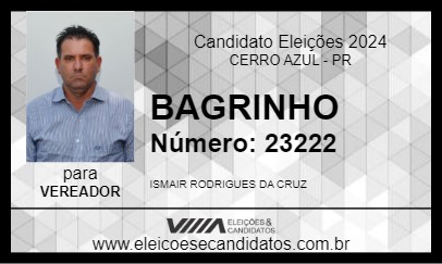 Candidato BAGRINHO 2024 - CERRO AZUL - Eleições