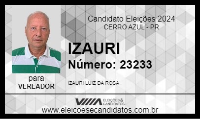 Candidato IZAURI 2024 - CERRO AZUL - Eleições