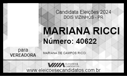 Candidato MARIANA RICCI 2024 - DOIS VIZINHOS - Eleições