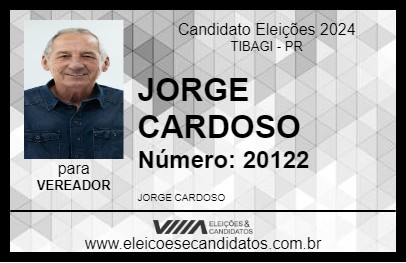 Candidato JORGE CARDOSO 2024 - TIBAGI - Eleições