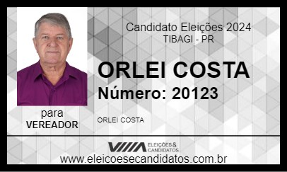 Candidato ORLEI COSTA 2024 - TIBAGI - Eleições