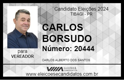 Candidato CARLOS BORSUDO 2024 - TIBAGI - Eleições