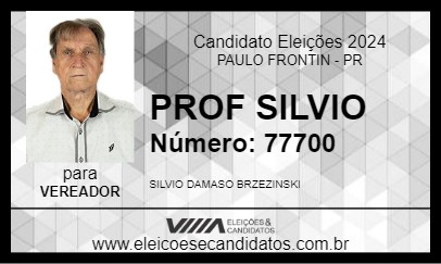 Candidato PROF SILVIO 2024 - PAULO FRONTIN - Eleições