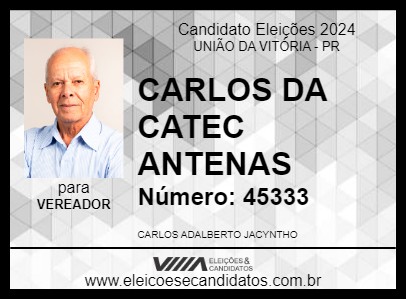 Candidato CARLOS DA CATEC ANTENAS 2024 - UNIÃO DA VITÓRIA - Eleições