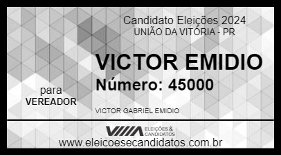 Candidato VICTOR EMIDIO 2024 - UNIÃO DA VITÓRIA - Eleições