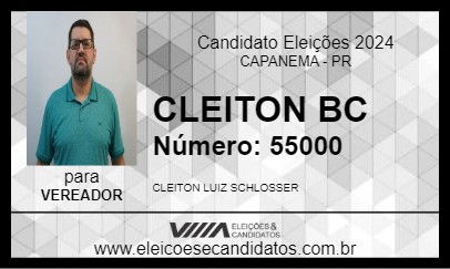 Candidato CLEITON BC 2024 - CAPANEMA - Eleições