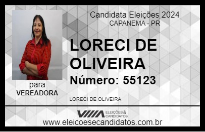 Candidato LORECI DE OLIVEIRA 2024 - CAPANEMA - Eleições