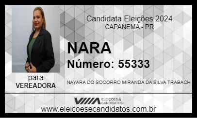 Candidato NARA 2024 - CAPANEMA - Eleições