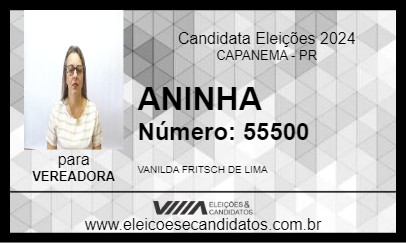 Candidato ANINHA 2024 - CAPANEMA - Eleições