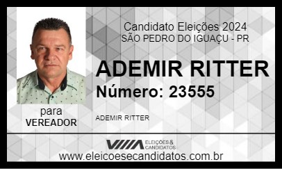 Candidato ADEMIR RITTER 2024 - SÃO PEDRO DO IGUAÇU - Eleições