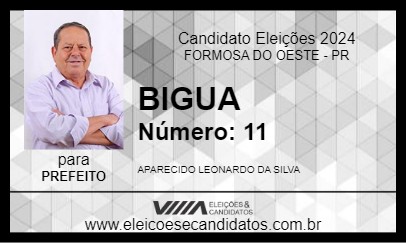 Candidato BIGUA 2024 - FORMOSA DO OESTE - Eleições