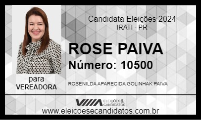 Candidato ROSE PAIVA 2024 - IRATI - Eleições