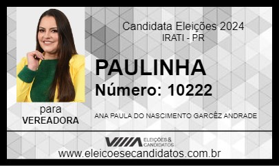 Candidato PAULINHA 2024 - IRATI - Eleições