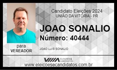 Candidato JOAO SONALIO 2024 - UNIÃO DA VITÓRIA - Eleições