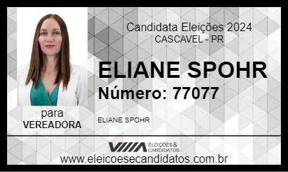 Candidato ELIANE SPOHR 2024 - CASCAVEL - Eleições