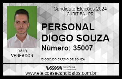 Candidato PERSONAL DIOGO SOUZA 2024 - CURITIBA - Eleições