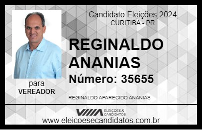 Candidato REGINALDO ANANIAS 2024 - CURITIBA - Eleições