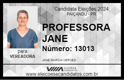 Candidato PROFESSORA JANE 2024 - PAIÇANDU - Eleições