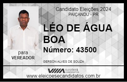 Candidato LÉO DE ÁGUA BOA 2024 - PAIÇANDU - Eleições