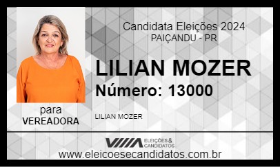 Candidato LILIAN MOZER 2024 - PAIÇANDU - Eleições